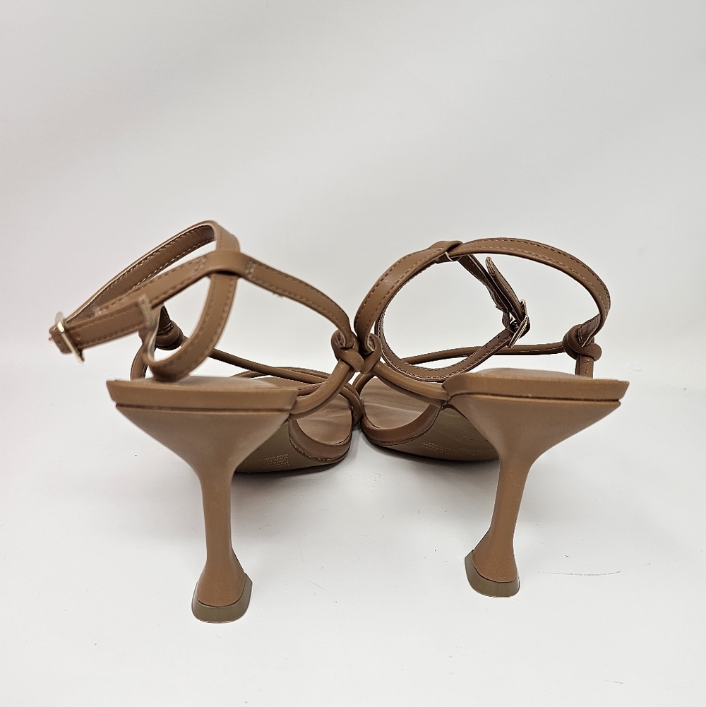 Nordstrom NEW Open Edit Reggie Strappy Camel Brown Heels Sandals Size 8 - Picture 3 of 4